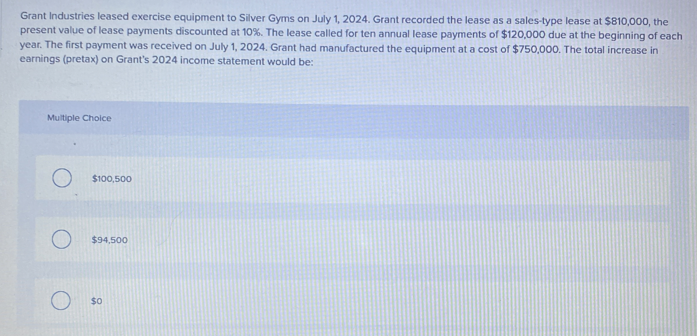 Solved Grant Industries leased exercise equipment to Silver