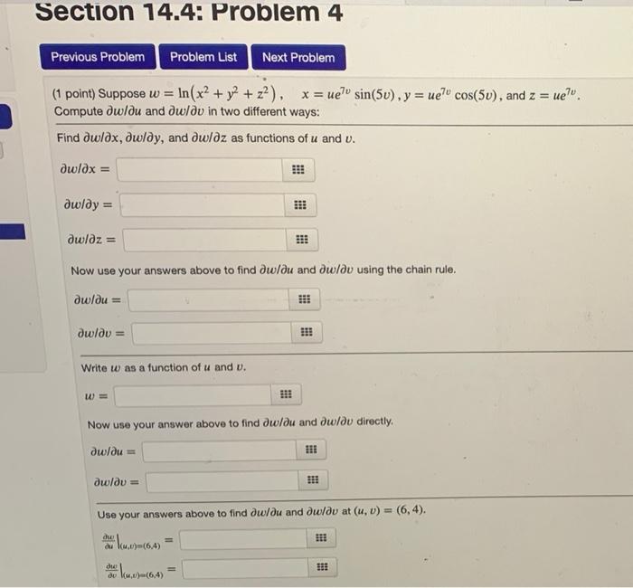 Solved Section 14.4: Problem 4 Previous Problem Problem List | Chegg.com
