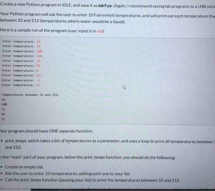 Solved Create a new Python program in IDLE, and save it as | Chegg.com