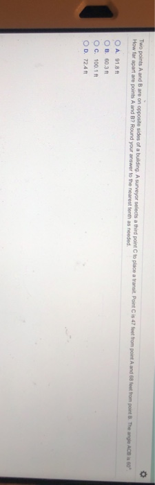 Solved Two points A and B are on opposite sides of a | Chegg.com
