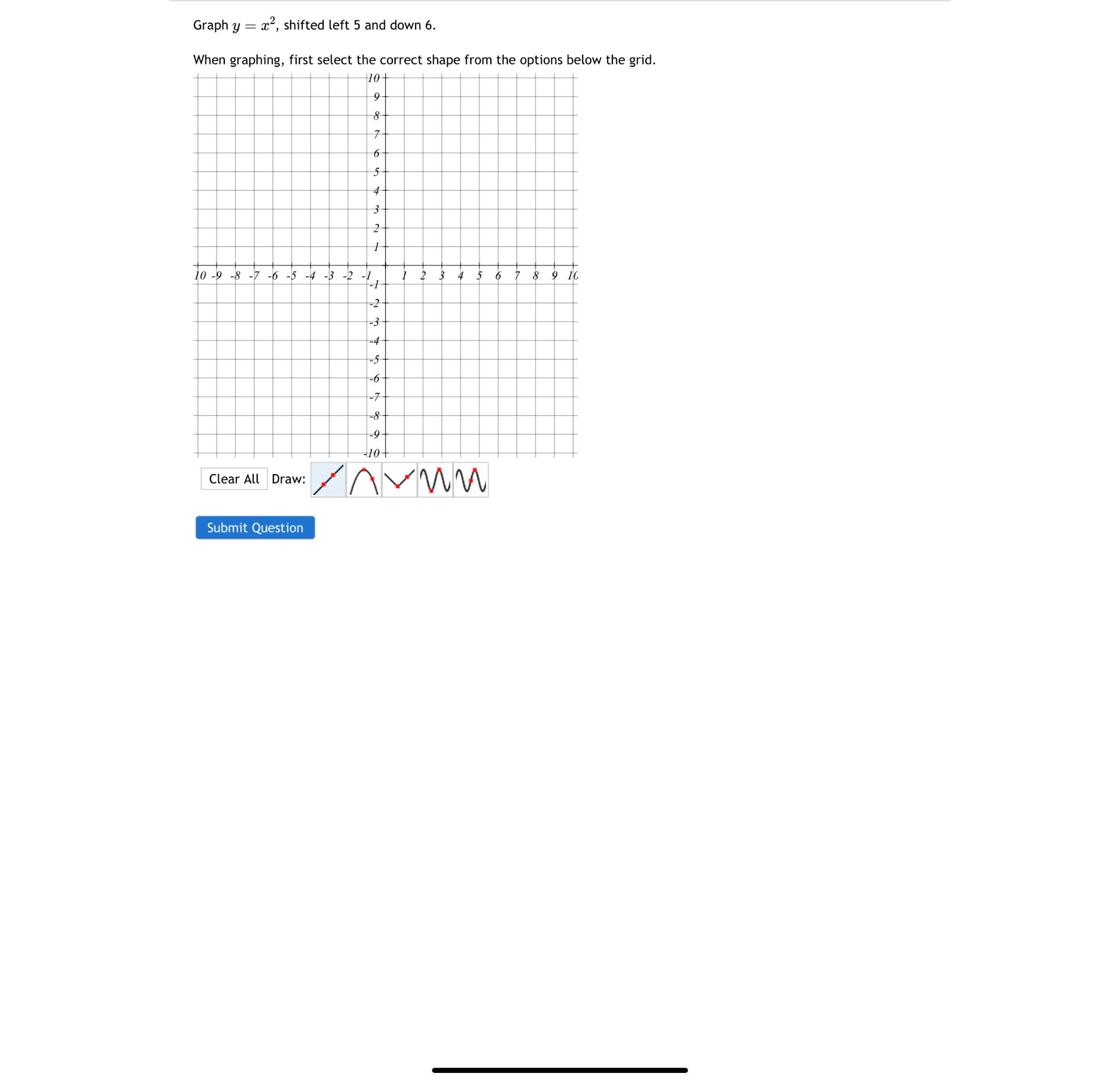 solved-graph-y-x2-shifted-left-5-and-down-6-when-chegg