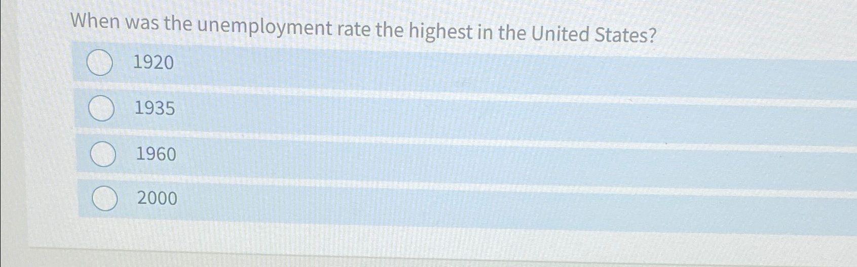 Which Four States Had The Highest Unemployment Rate In 1934