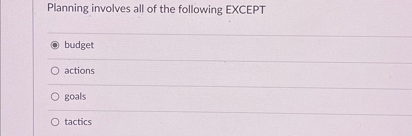 Solved Planning involves all of the following