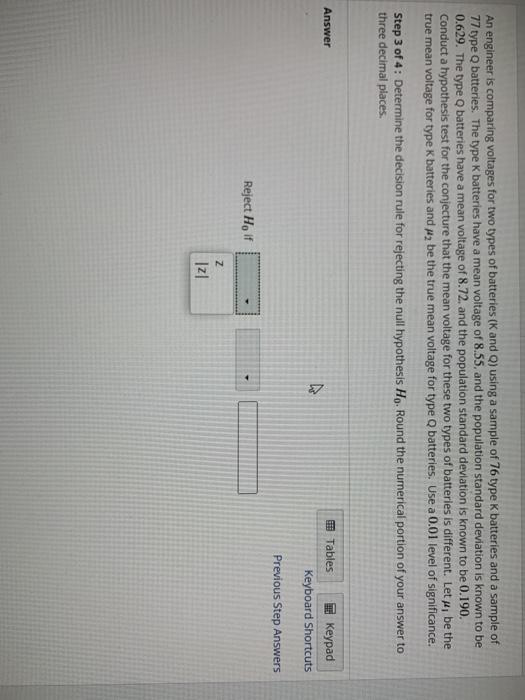 Solved An engineer is comparing voltages for two types of