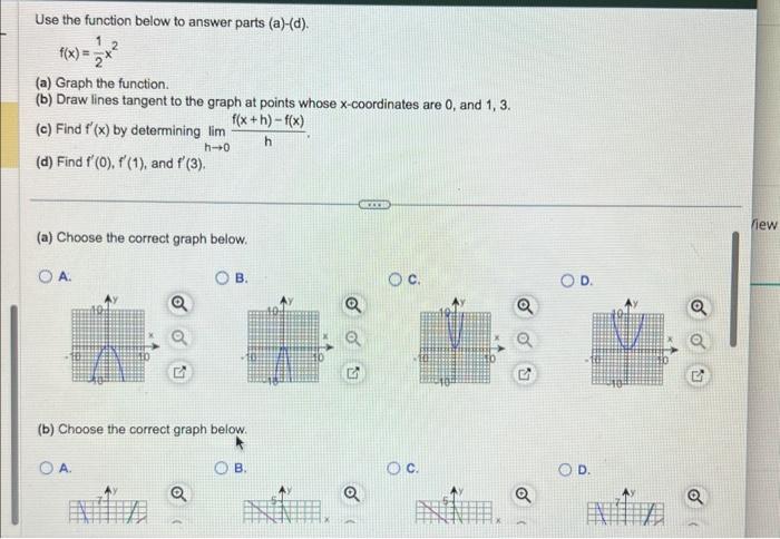 Solved Use the function below to answer parts (a)-(d). | Chegg.com