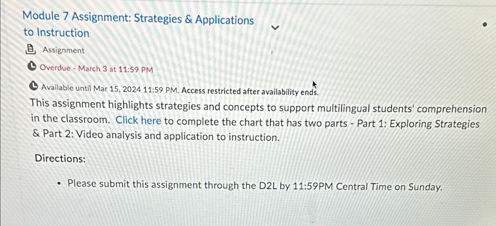 Solved Module 7 ﻿Assignment: Strategies & Applications to | Chegg.com