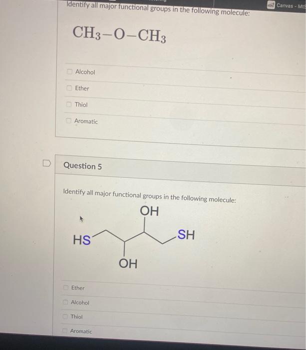 Solved Identify all major functional groups in the following | Chegg.com