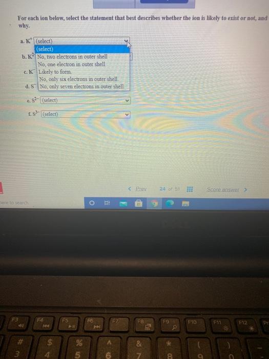 Solved For each ion below, select the statement that best | Chegg.com