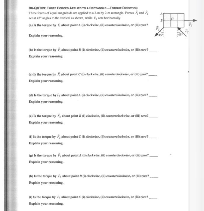 Solved AS B6-QRT09: THREE FORCES APPLIED TO A | Chegg.com