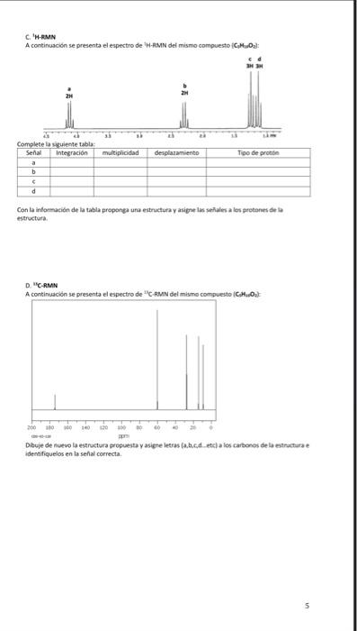 C. H-RMN A continuación se presenta el espectro de 1H-AMN def mismo compuesto ICMMuO : Con la infomacidn de la tabla propong