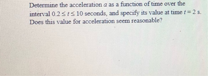 Solved Determine the acceleration a as a function of time | Chegg.com