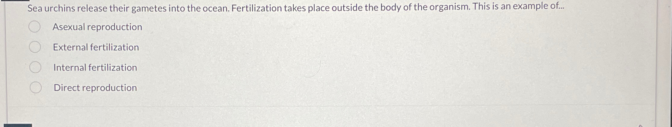 Solved Sea urchins release their gametes into the ocean. | Chegg.com