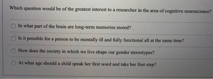 Solved Which Question Would Be Of The Greatest Interest To A Chegg