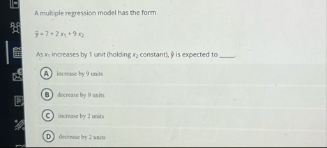 Solved A multiple regression model has the | Chegg.com