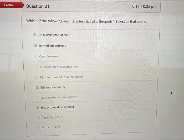 Solved Partial Question 14 0.13/0.25 pts The flatworms were | Chegg.com