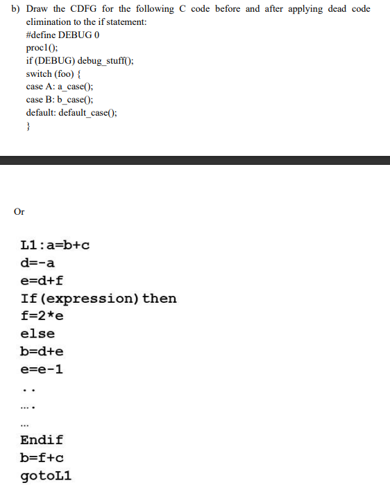 Solved B) ﻿Draw The CDFG For The Following C ﻿code Before | Chegg.com