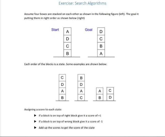 Solved Exercise: Search Algorithms Assume Four Boxes Are | Chegg.com