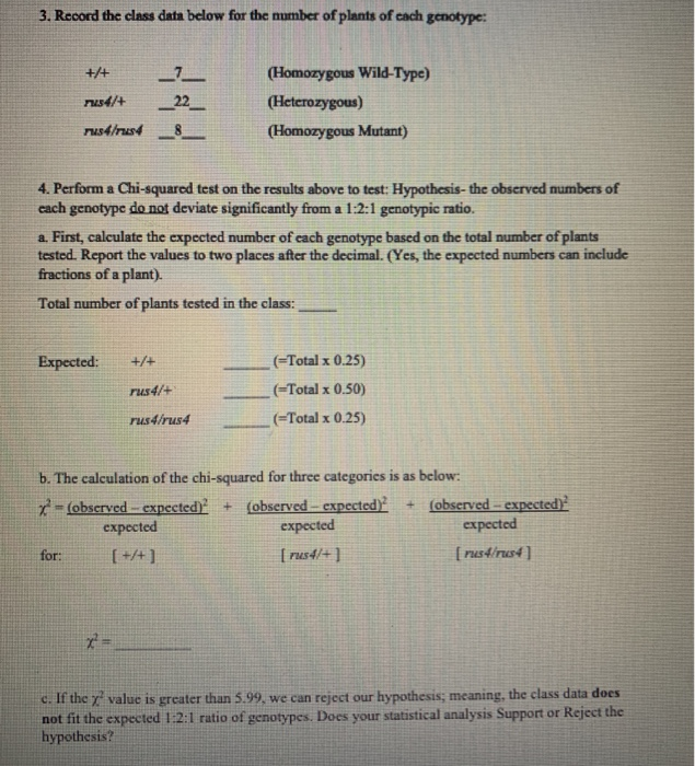 Solved 3. Record the class data below for the number of | Chegg.com