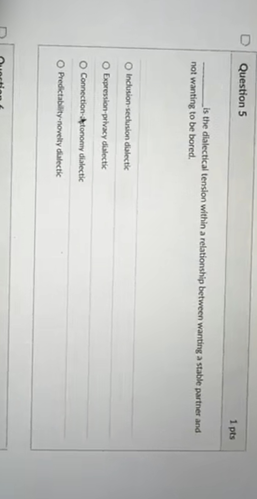 Solved Question 51 ﻿ptsis the dialectical tension within a | Chegg.com