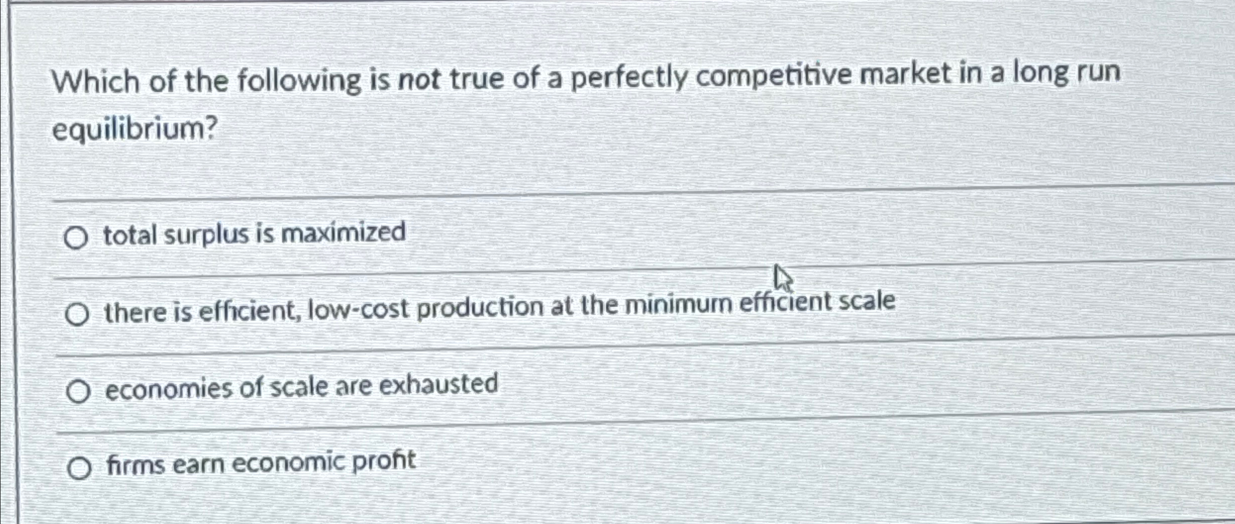 Solved Which of the following is not true of a perfectly | Chegg.com
