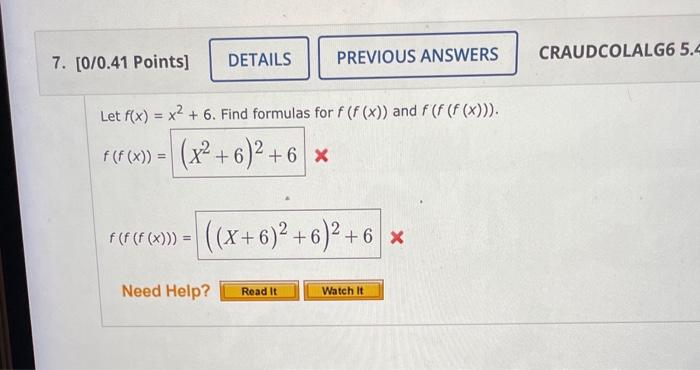 if f(x) = 6(x − 2) find f(5)