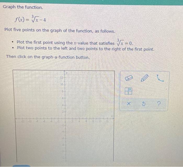 Solved Graph the function. f(x) = $c-4 Plot five points on | Chegg.com