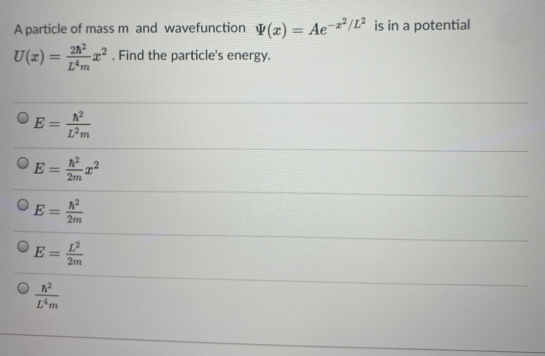 Solved A Particle Of Mass M And Wavefunction V X Ae Z Chegg Com