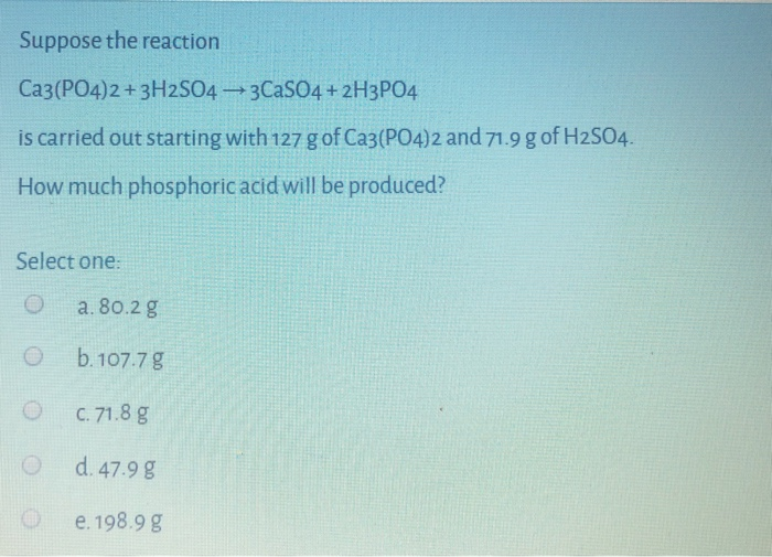 Solved Suppose The Reaction Ca Po H So Caso Chegg Com