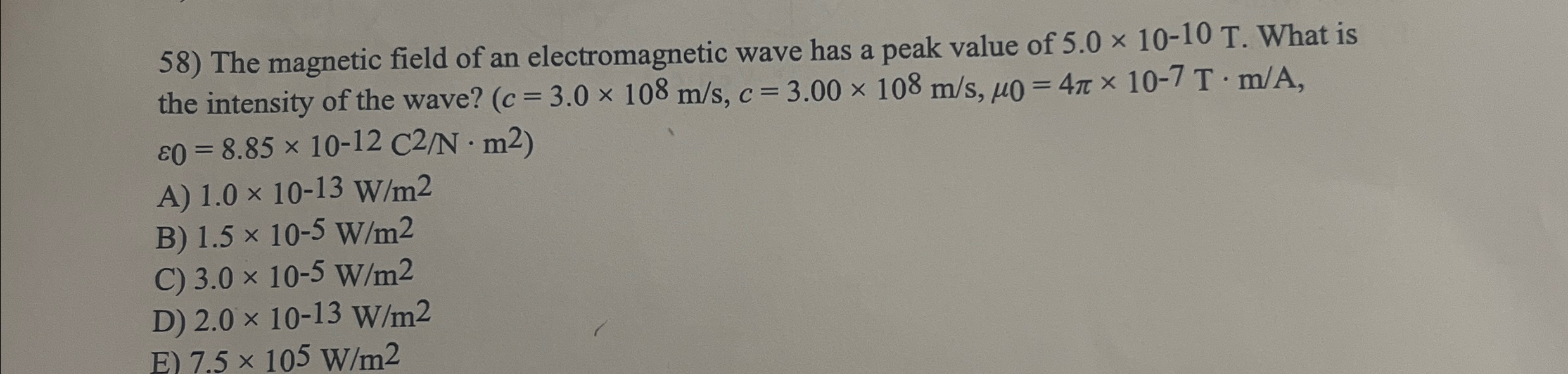 Solved The magnetic field of an electromagnetic wave has a | Chegg.com