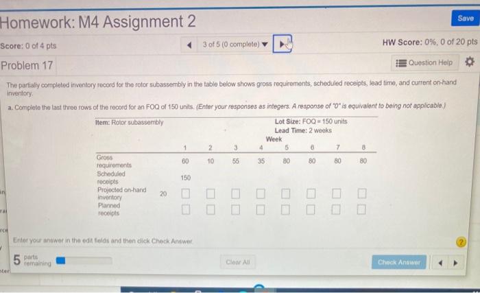 Solved Save Homework: M4 Assignment 2 Score: 0 of 4 pts 3 of | Chegg.com