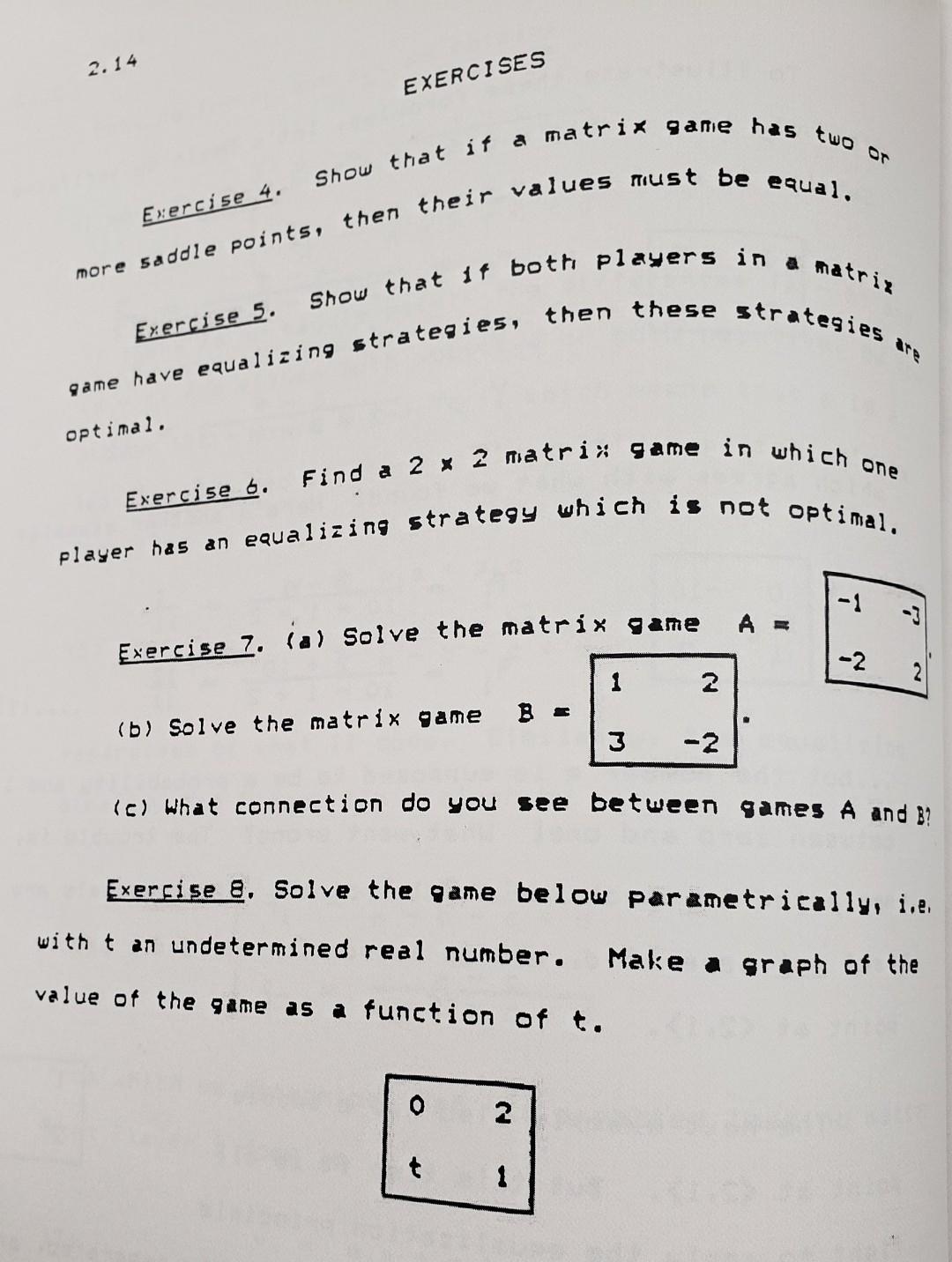 Solved 2.14 EXERCISES Exercise 4. Show that if a matrix | Chegg.com