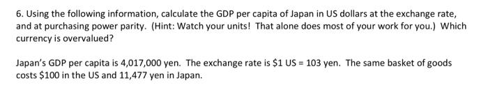 Solved 6. Using The Following Information, Calculate The GDP | Chegg.com