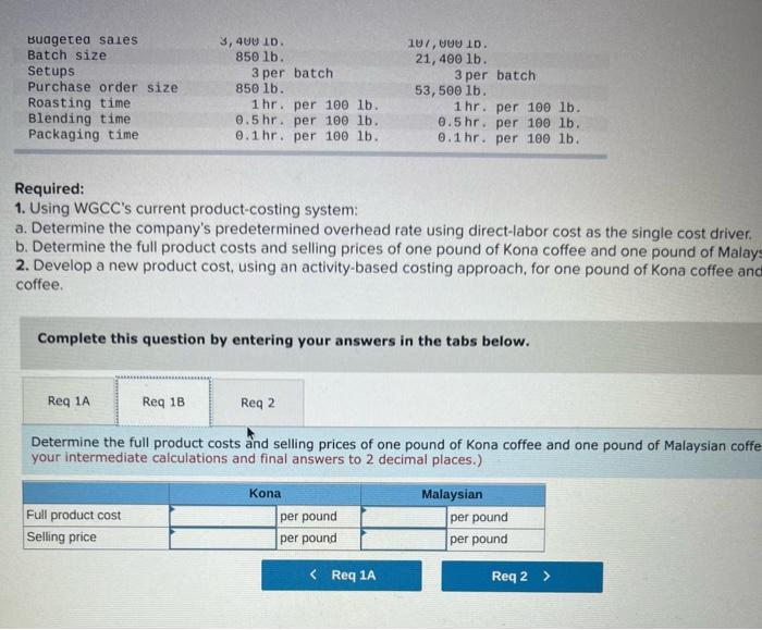 Solved World Gourmet Coffee Company (WGCC) is a distributor