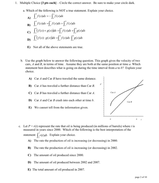 Solved 1. Multiple Choice 13 pts each]-Circle the correct | Chegg.com