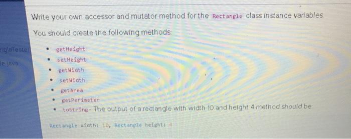 Solved Write your own accessor and mutator method for the | Chegg.com