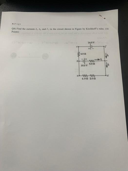Solved Q4) Find the currents I1,I2, and I3 in the circuit | Chegg.com