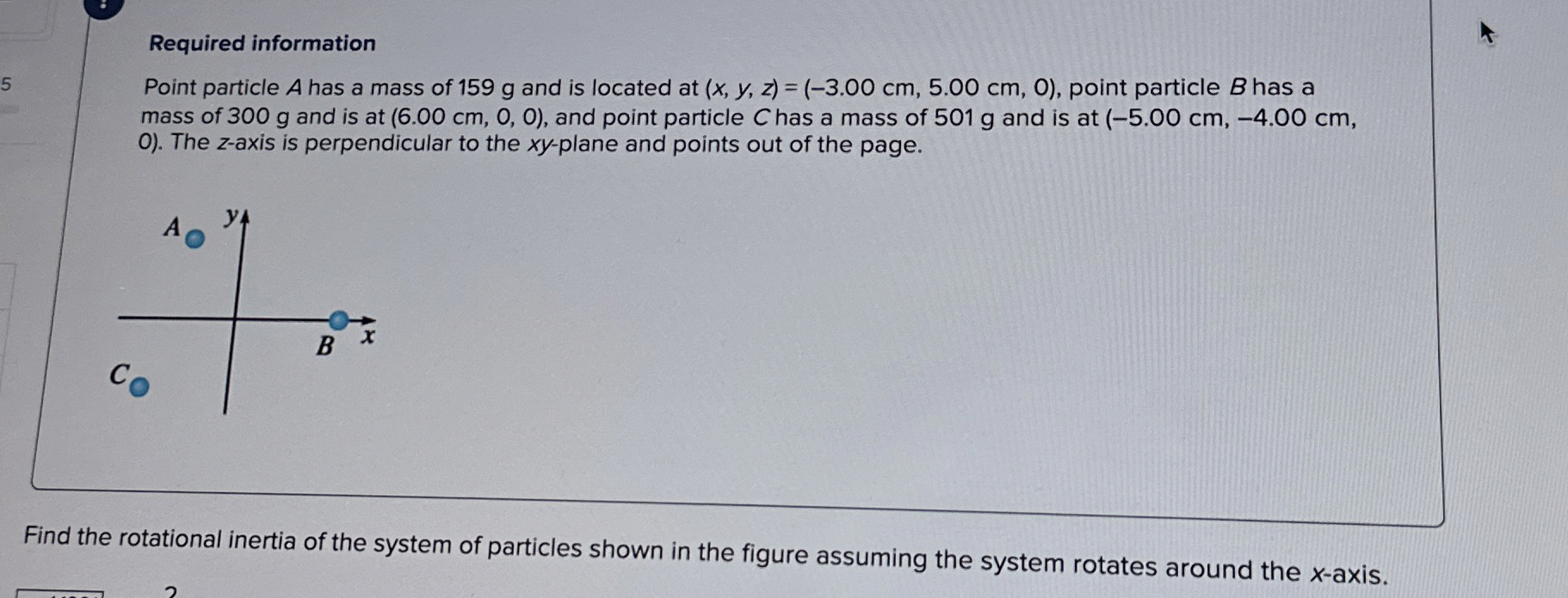 Solved !Required informationPoint particle A has a mass of | Chegg.com