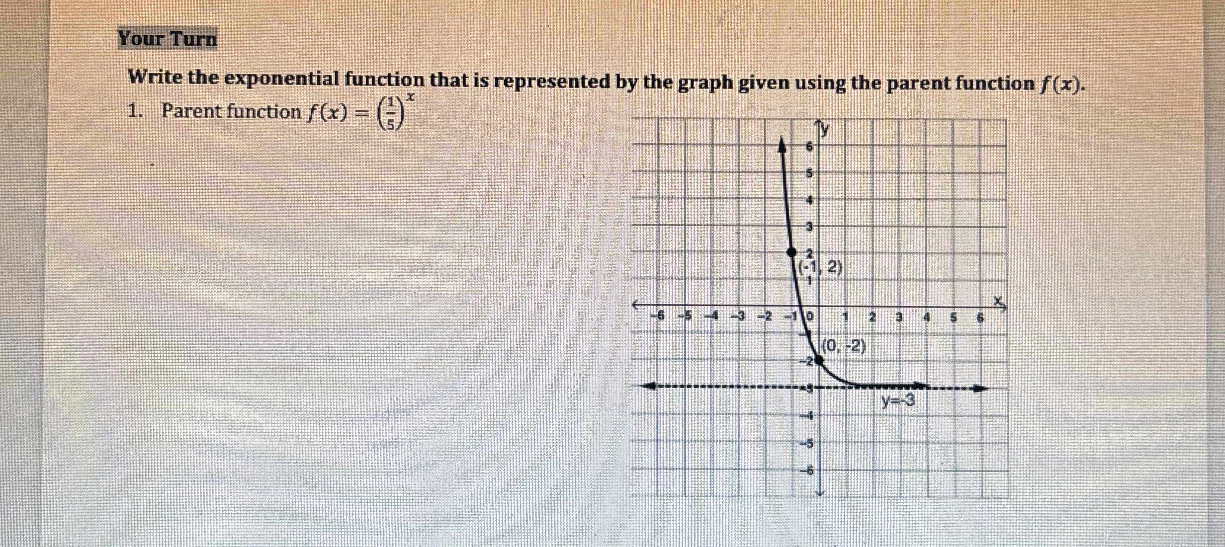 Solved Your TurnWrite the exponential function that is | Chegg.com