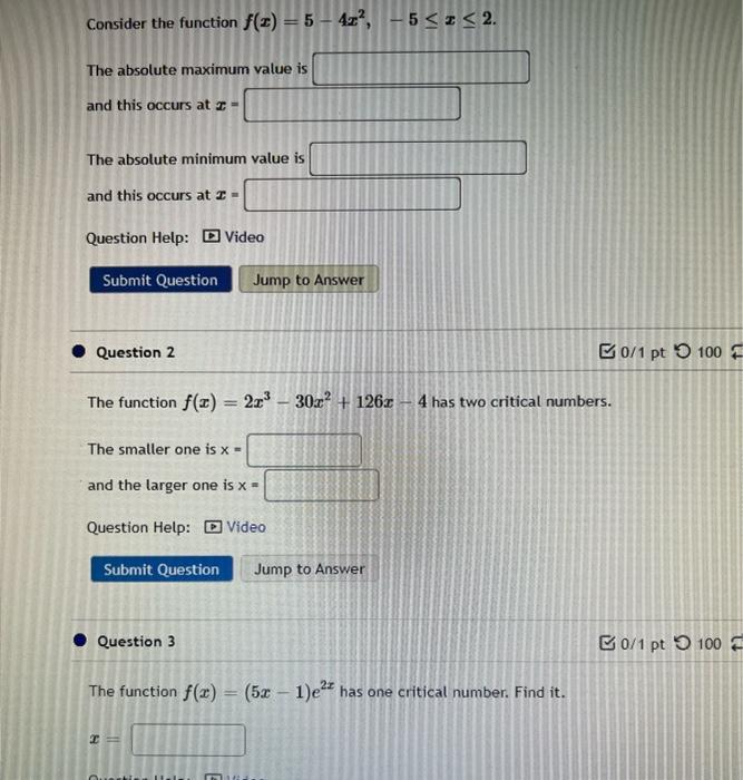 Solved Consider The Function Fx5−4x2−5≤x≤2 The Absolute 5446