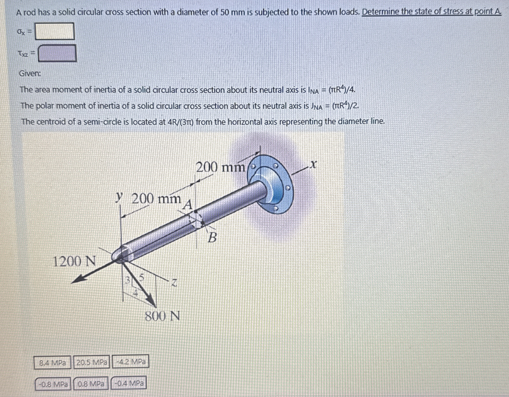 Solved A rod has a solid circular cross section with a | Chegg.com