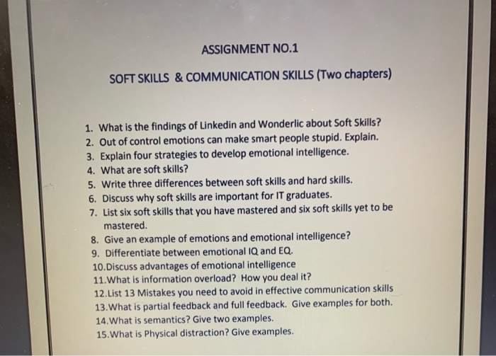 soft skills assignment for students