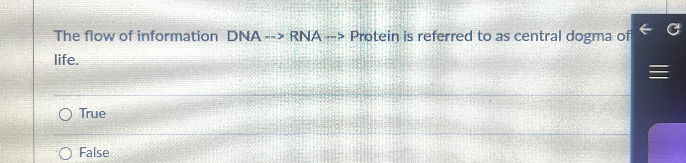 Solved The flow of information DNA → ﻿RNA → ﻿Protein is | Chegg.com