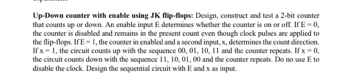 Solved Up-Down counter with enable using JK flip-flops: | Chegg.com