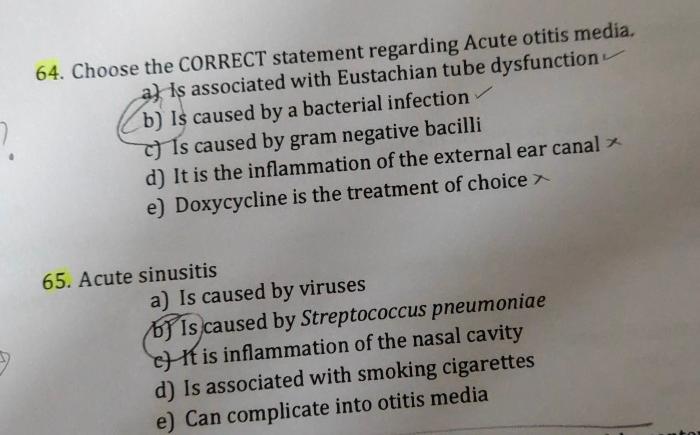 Solved 64. Choose the CORRECT statement regarding Acute | Chegg.com