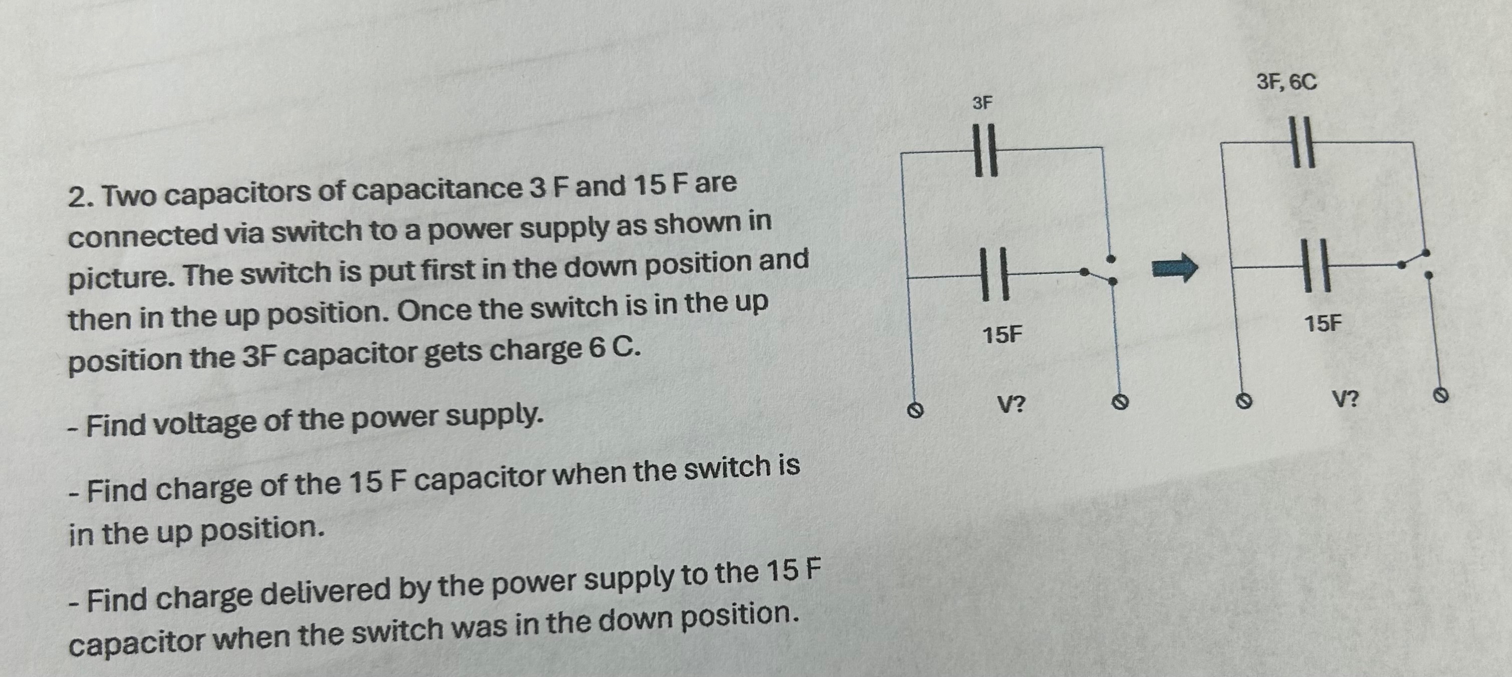 Solved Two capacitors of capacitance 3F ﻿and 15F ﻿are | Chegg.com