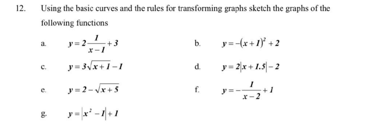 Solved Using the basic curves and the rules for transforming | Chegg.com