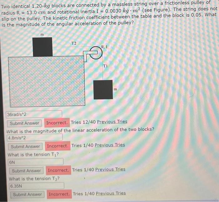 Solved Two Identical 1.20−kg Blocks Are Connected By A | Chegg.com