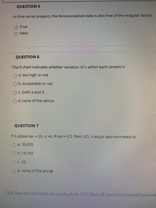 Solved QUESTION 5 In time series analysis, the | Chegg.com