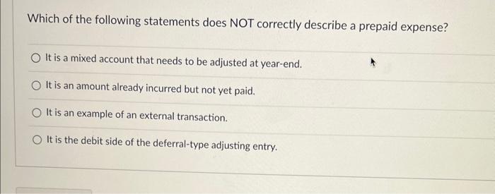 Solved Which Of The Following Statements Does NOT Correctly | Chegg.com