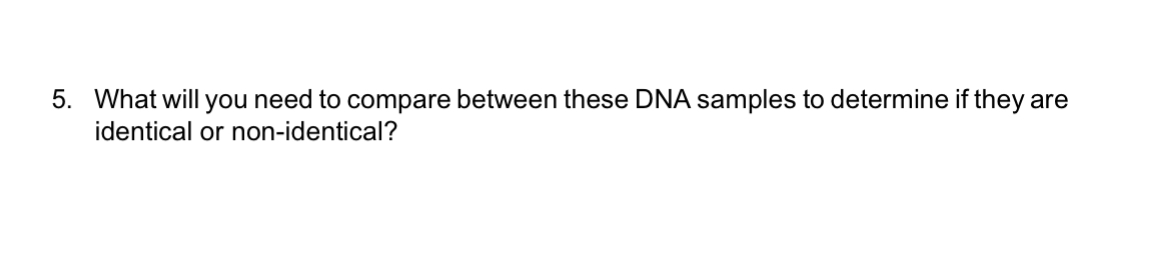 Solved What will you need to compare between these DNA | Chegg.com